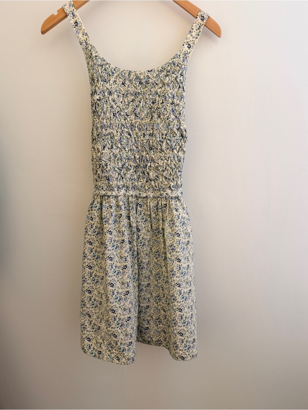 NWT Free People Smocked Petunia Mini Dress in Tea Combo Floral (Size XS)